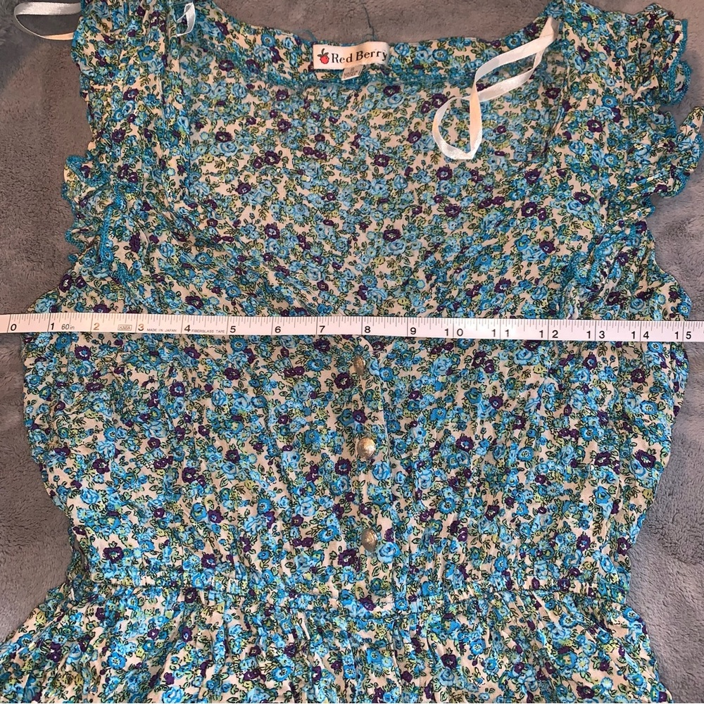 Red Berry Romper Floral Ruffle - Picture 4 of 13